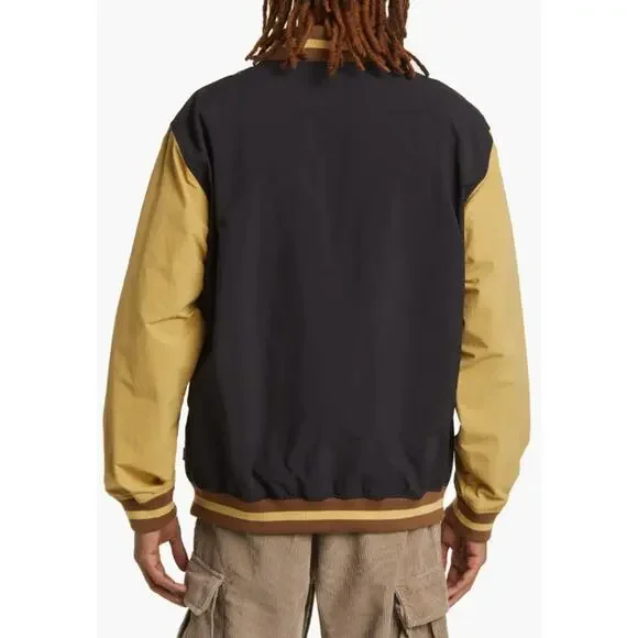 Vans Men’s Nylon Varsity Bomber Jacket – Black & Antelope Tan – Size Large – NWT - Picture 3 of 9